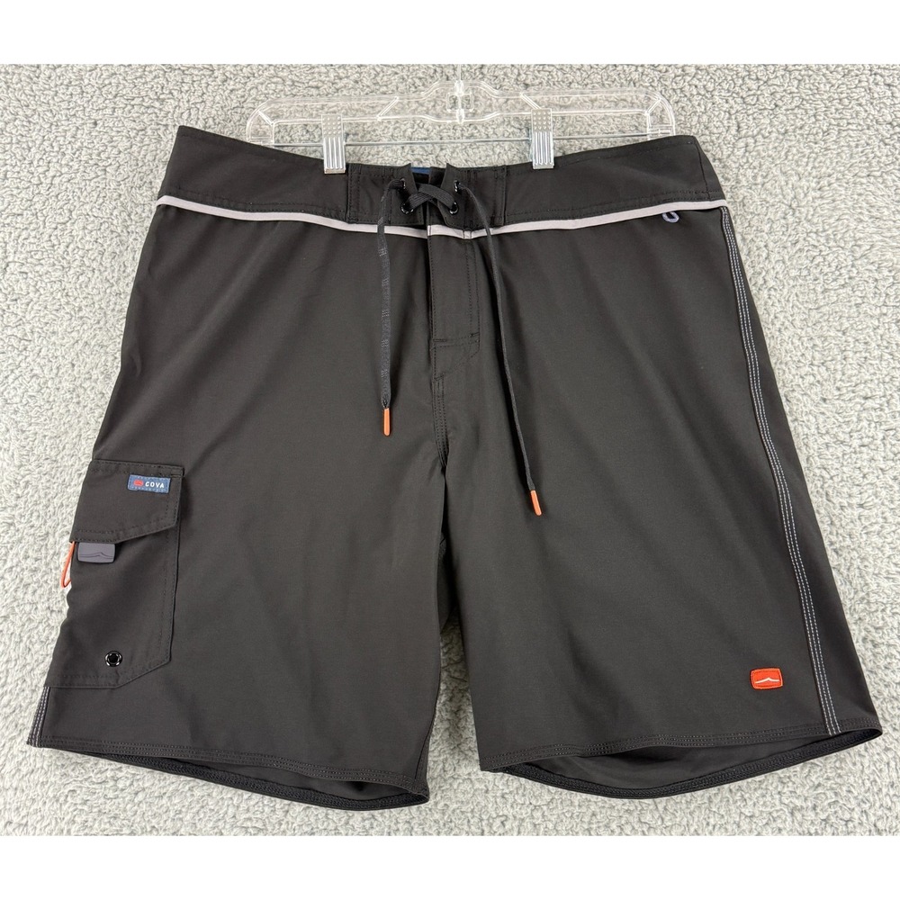Cova Swim Trunks Mens Size 34 Black Pockets Surft Beach Summer Stretch Casual